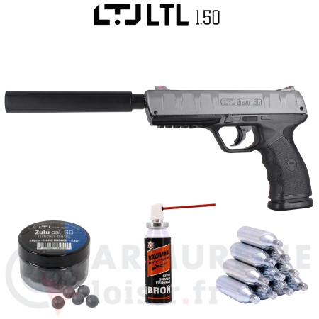 Pack Pistolet LTL Bravo Premium Silencieux - .50 (18...