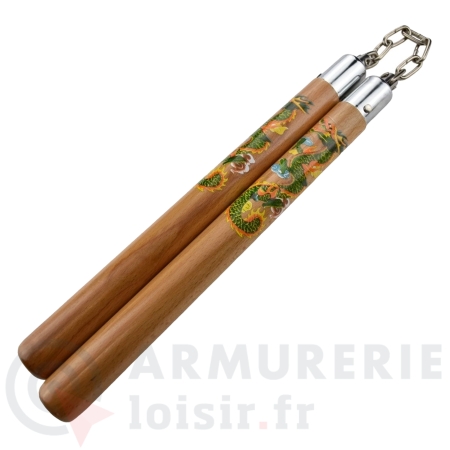 Nunchaku Bois NS20 S&eacute;rigraphie Dragon