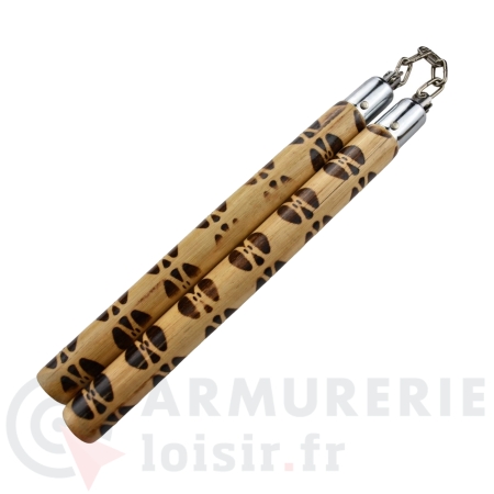 Nunchaku NS12 Rotin Pyrograv&eacute;
