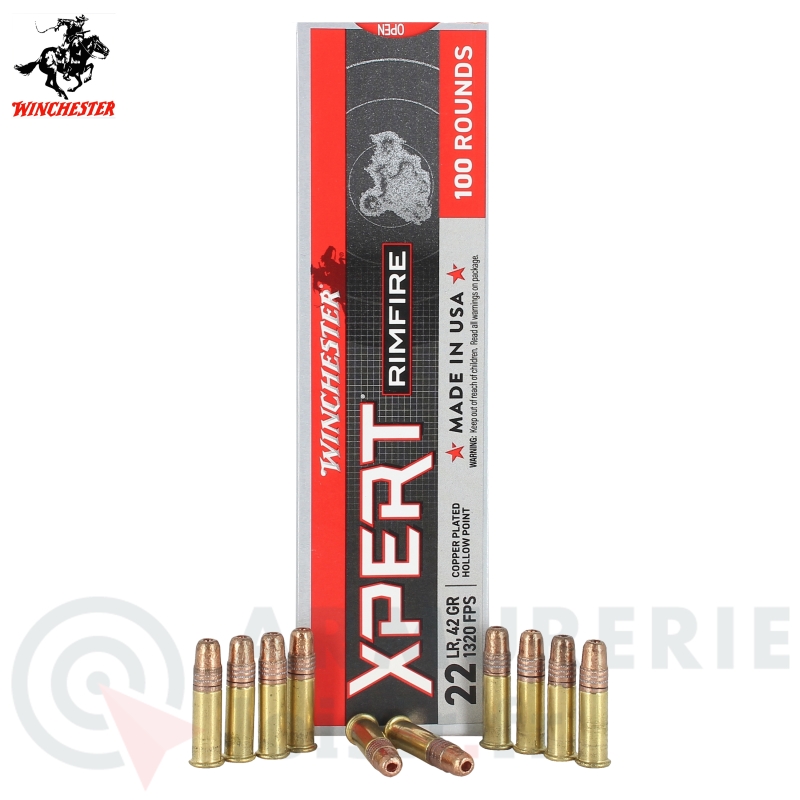 100 munitions Winchester Xpert Copper Plated 42 Gr - 22LR