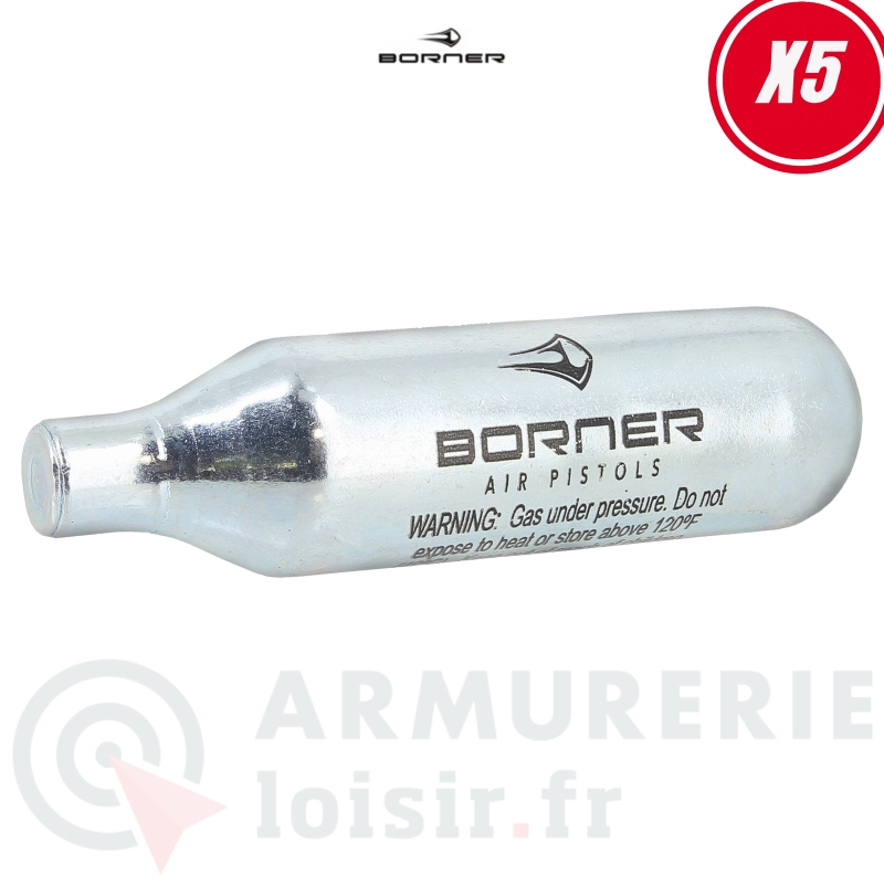 Lot de 5 cartouches CO2 Borner 8g