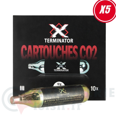 50x Cartouches CO2 X Terminator 12g (5 boites)
