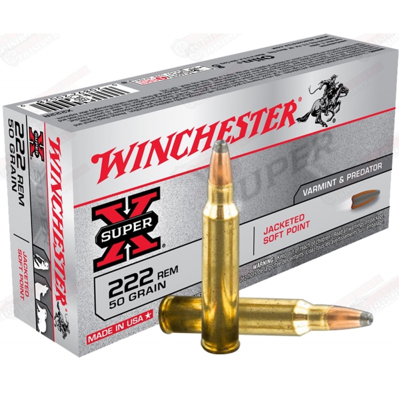 20 Winchester Super X .222 Jacketed soft point 50 grains