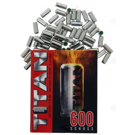 Bo&icirc;te de 600 cartouches &agrave; blanc Titan 9mm PAK