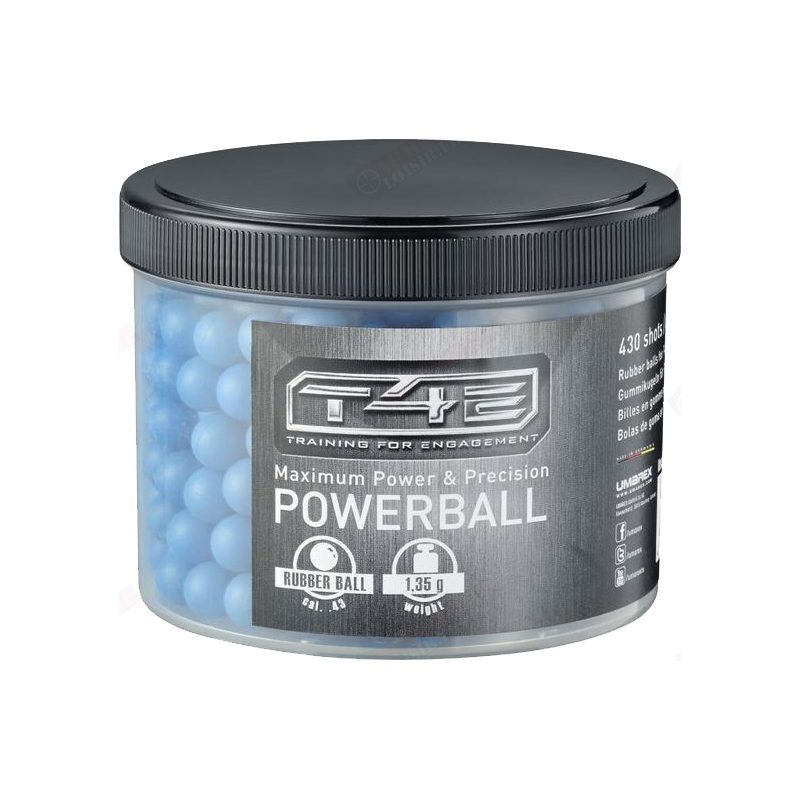 430 Billes caoutchouc Umarex T4E Powerballs - .43