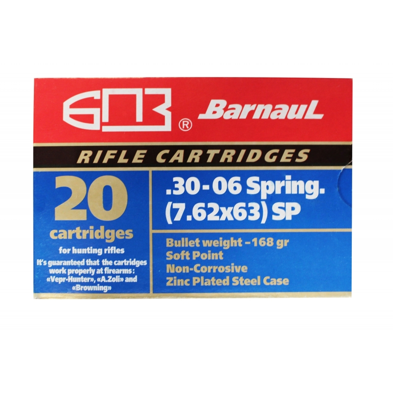 20 Cartouches Barnaul - 30-06 spring (7,62X63) SP