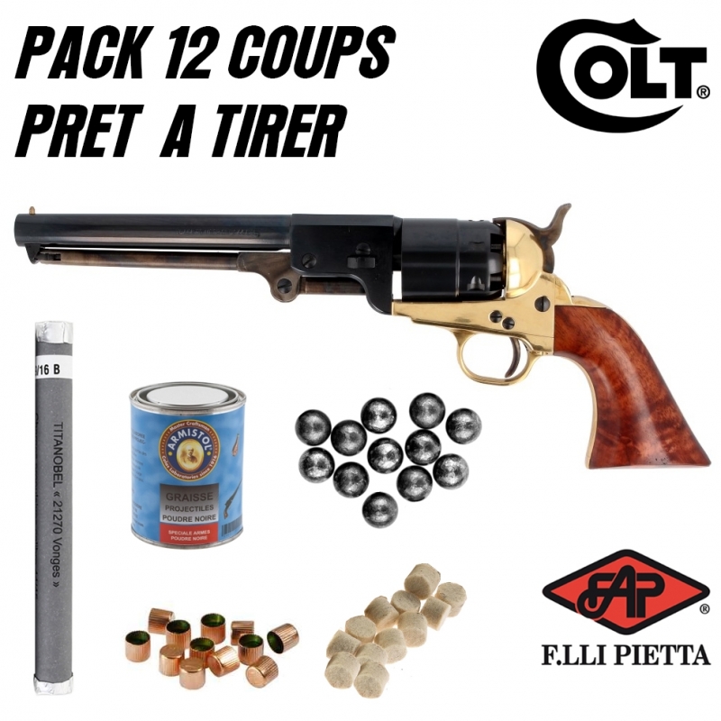 Pack Pr&ecirc;t &agrave; tirer Pietta 1851 Navy Confederate Laiton