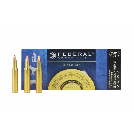 20 munitions Federal.222 Power Shok 50 grains SP - 222A