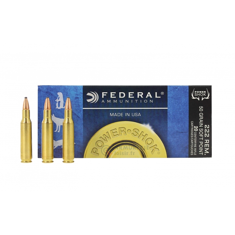 20 munitions Federal.222 Power Shok 50 grains SP - 222A