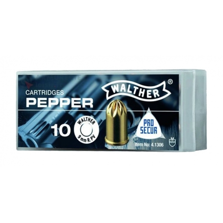 10 Munitions Walther Pepper / Poivre 9mm RK (Revolver)