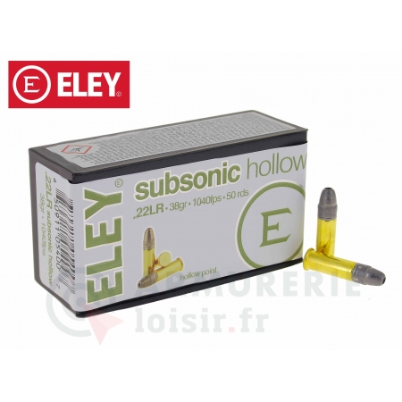 50 cartouches ELEY Subsonic Hollow 22LR