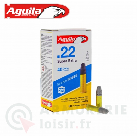 Boite de 50 cartouches Aguila Super Extra plomb - 22LR