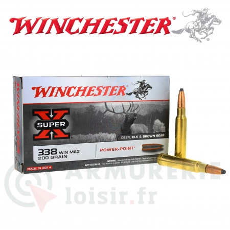 20 Cartouches Winchester Super-X cal .338 Win Mag