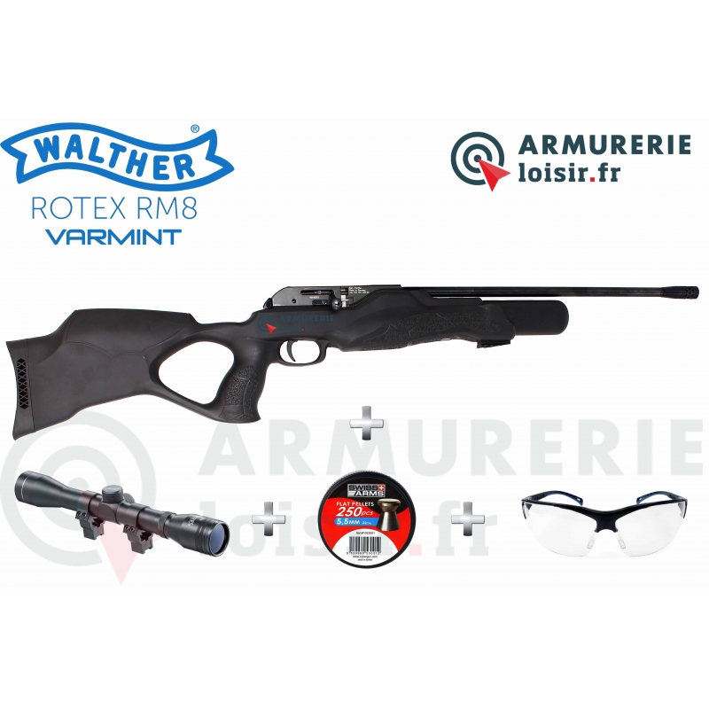 Pack Carabine Walther Rotex RM8 Varmint 5.5mm (30 joules)