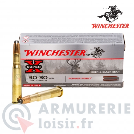 Cartouches Winchester SUPER X Power Point Cal 30-30...