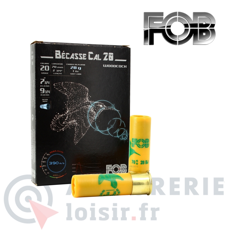 10 Cartouches FOB B&eacute;casse Cal.20/70