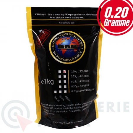 5000 billes blanches Bioval Biod&eacute;gradable 0.20g