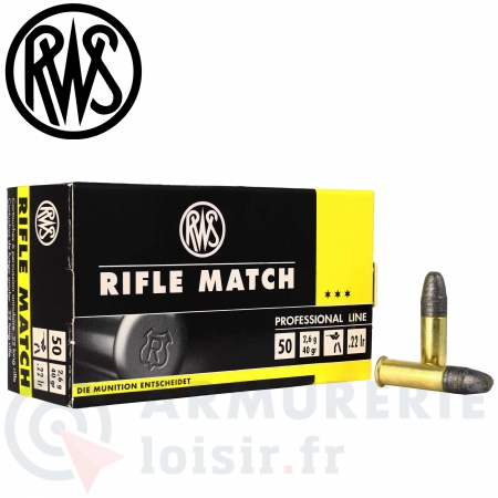 50 balles RWS Rifle Match Professionnel Line - 22LR