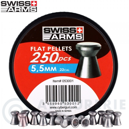 250 Plombs Swiss Arms T&ecirc;te Plate Match 5.5mm