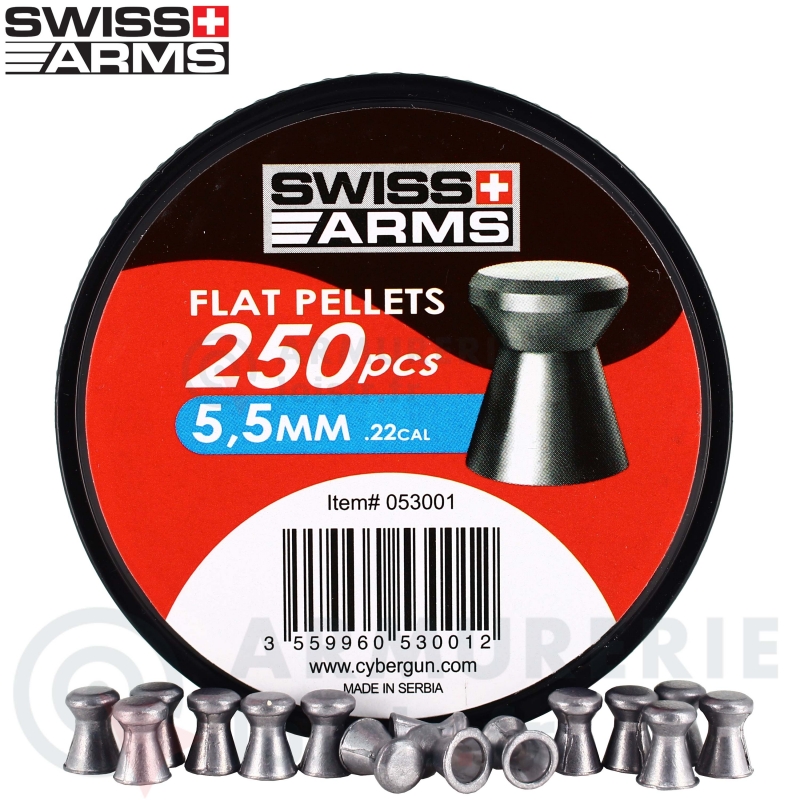 250 Plombs Swiss Arms T&ecirc;te Plate Match 5.5mm