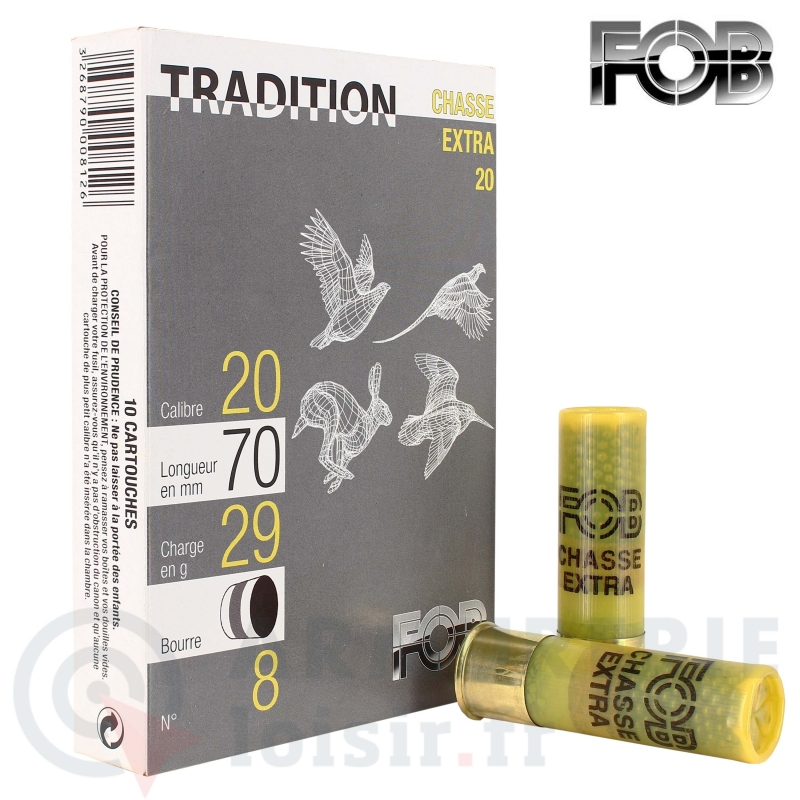 Munitions tradition 20/70 plombs 8 - 29 grammes