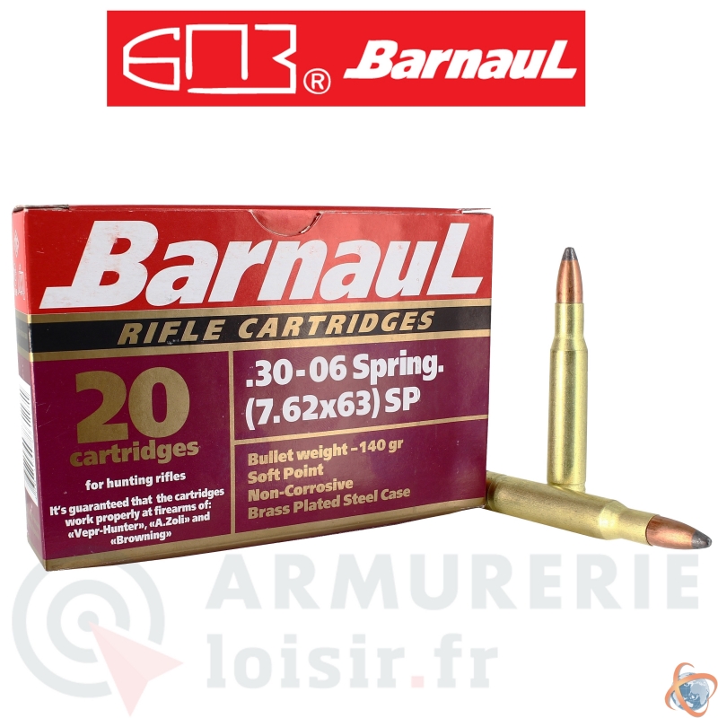 Barnaul 20 Munitions calibre 30-06 Spring (7,62x63) SP 140gr Soft Point