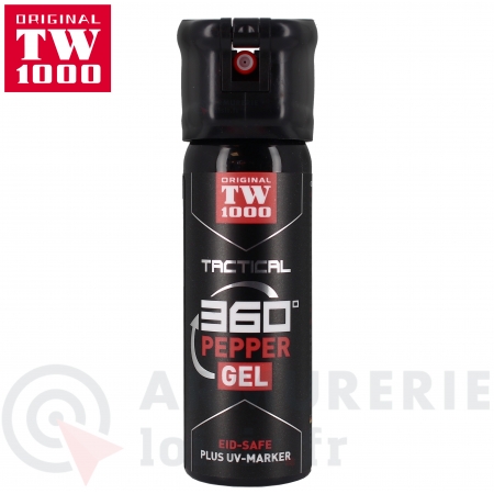 Bombe gel poivre TW1000 360&deg; Pepper-Gel UV 45ml
