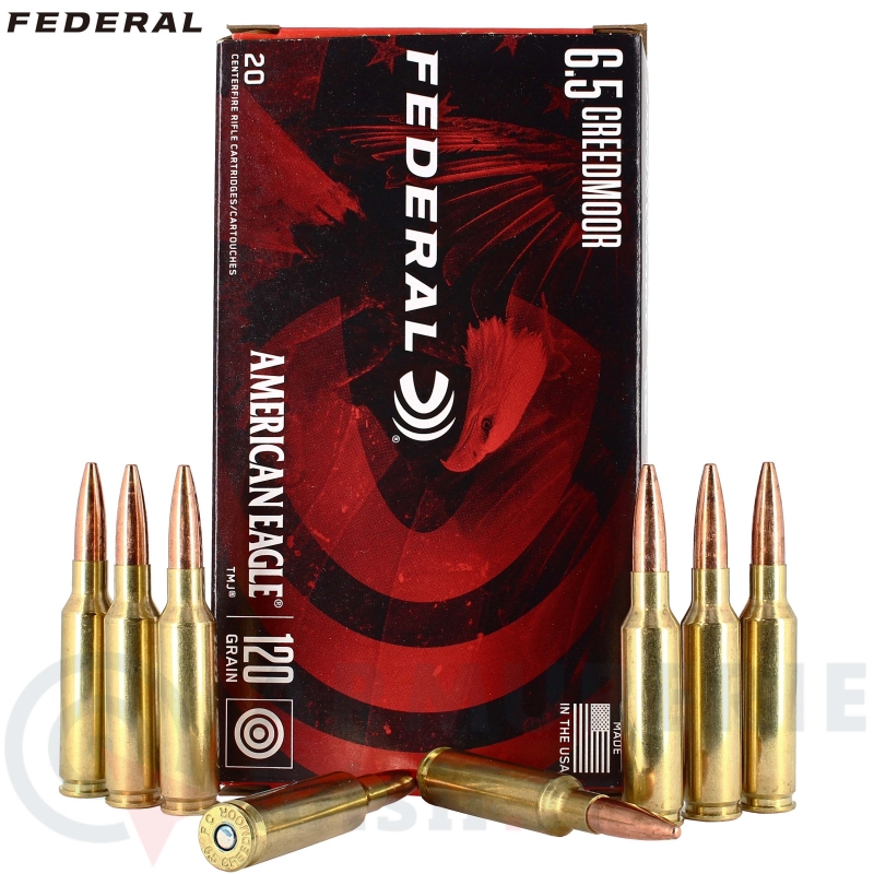 20 Cartouches 6.5 Creedmoor Federal American Eagle TMJ 120 gr