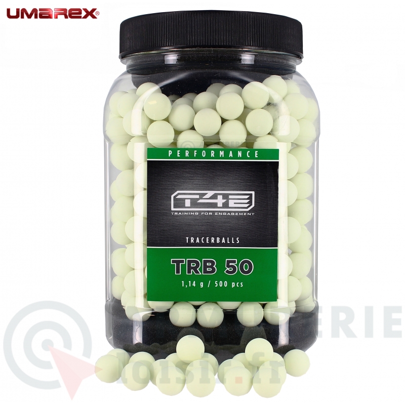 500 balles tra&ccedil;antes fluorescentes Umarex T4E TRB50 - .50