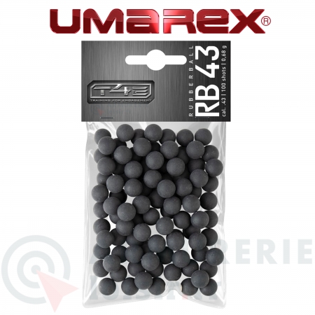 100 balles caoutchouc Umarex T4E RB43 - .43