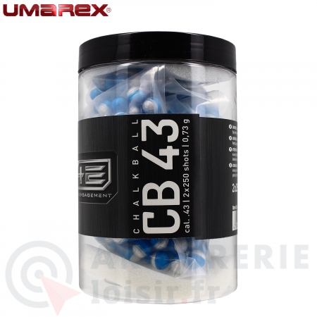 500 balles Craie Blanche Umarex T4E CB43 - .43