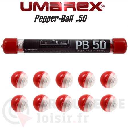 10 Balles Poivre Umarex PB50 0.82 grammes .50