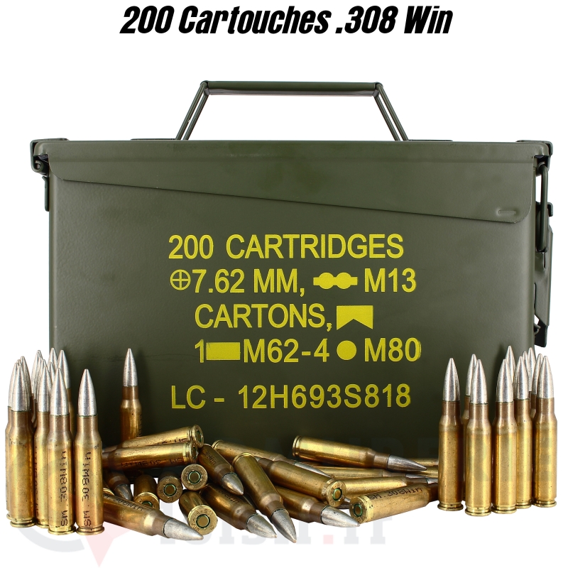 Caisse de 200 cartouches SM .308 Win (148 grains)