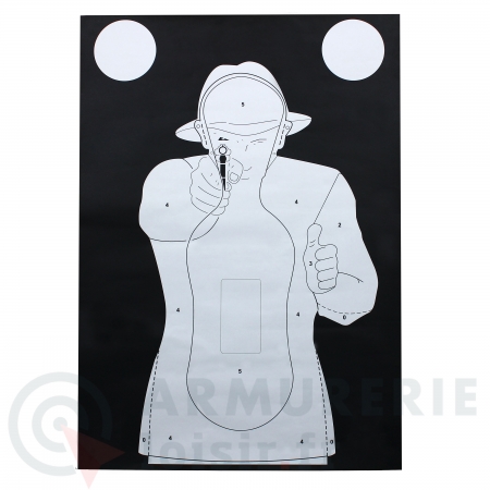 Cible de tir silhouette humaine / police blanche x50