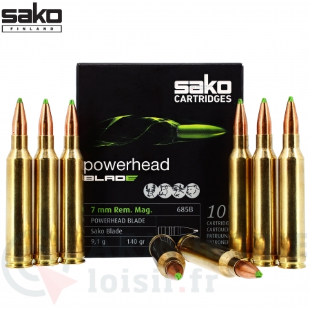 Cartouches Sako PowerHead Blade 7mm Rem Mag 140 gr