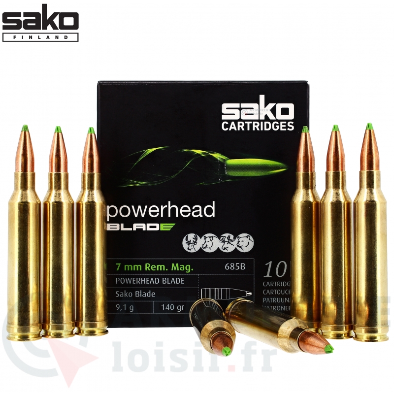 Cartouches Sako PowerHead Blade 7mm Rem Mag 140 gr