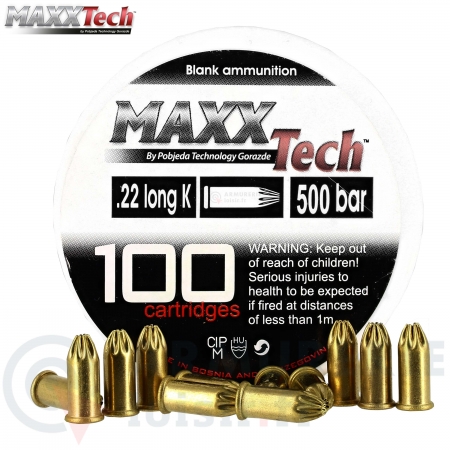 100 cartouches Maxx Tech &agrave; blanc .22 long K