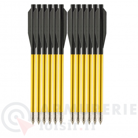 12 Traits aluminium 6.5" pour pistolet arbal&egrave;te