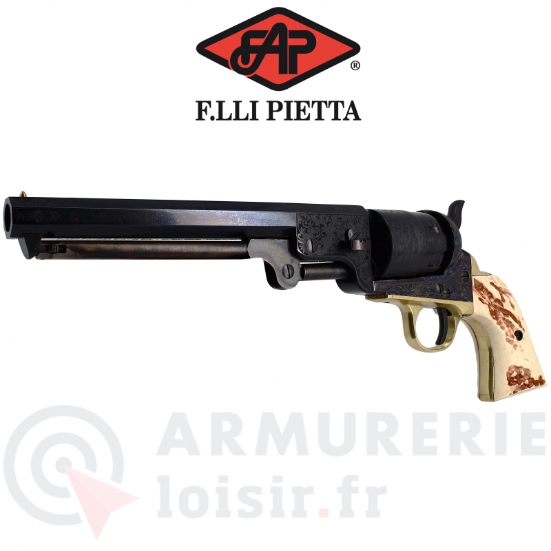 Revolver 1851 Navy Yank Acier Deluxe Stag .44 PN 