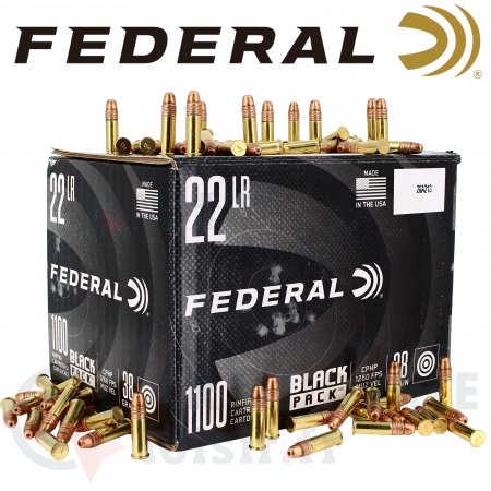  1100 cartouches federal Black Box .22lr (38 gr)