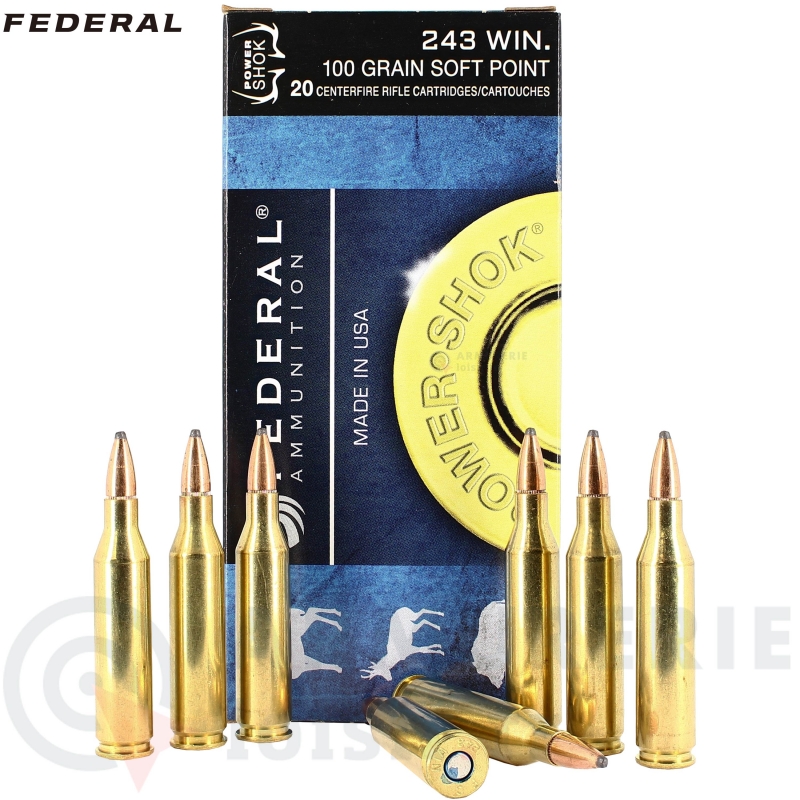20 cartouches Federal .243Win Power-Shok 100 gr  