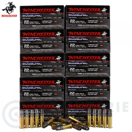 500 cartouches Winchester Subsonic 42 MAX 22LR (42 gr)