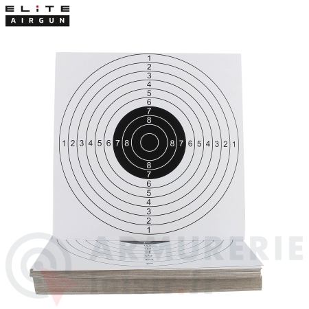 Cible de tir Elite Airgun 17X17 Noire - Lot de 100